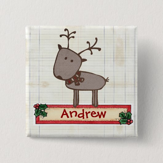 Badge Carré 5 Cm Bouton d'étiquette de bas de Chrtimstas (Devant)