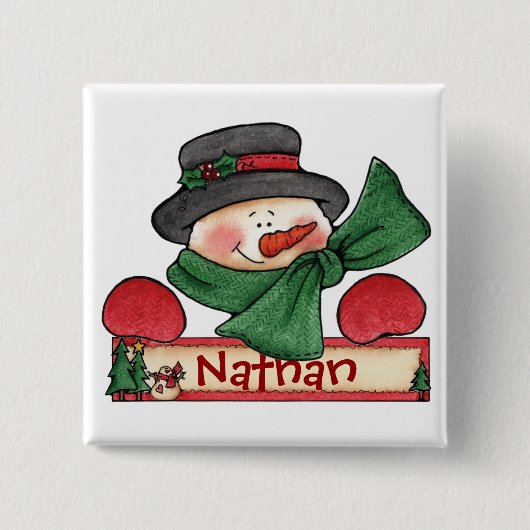 Badge Carré 5 Cm Bouton d'étiquette de bas de Chrtimstas (Devant)