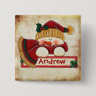 Badge Carré 5 Cm Bouton d'étiquette de bas de Chrtimstas