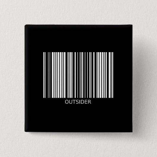 Badge Carré 5 Cm Bouton d'étranger (Devant)