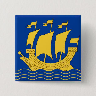 Badge Carré 5 Cm Bouton d'expédition jaune