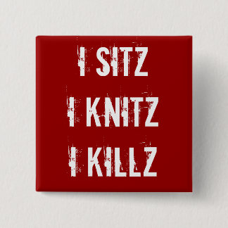 Badge Carré 5 Cm Bouton d'ha - Sitz Knitz Killz
