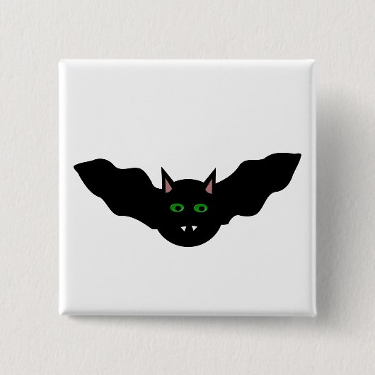 Badge Carré 5 Cm Bouton d'Halloween de chauve-souris Vampire (Devant)