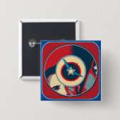 Badge Carré 5 Cm Bouton d'horloge d'Obama (Devant & derrière)