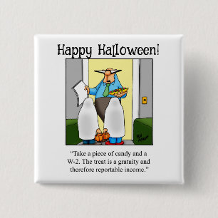 Badge Carré 5 Cm Bouton d'Humour Halloween amusant Cadeaux/Faveurs