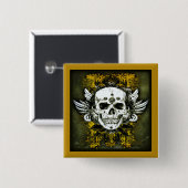 Badge Carré 5 Cm Bouton Dia de los muertos (Devant & derrière)