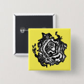 Badge Carré 5 Cm Bouton Dia de los muertos (Devant & derrière)