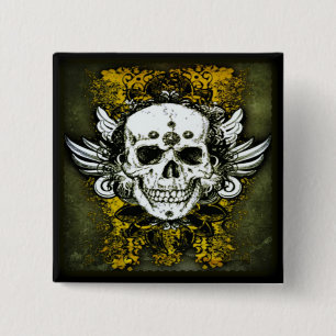 Badge Carré 5 Cm Bouton Dia de los muertos