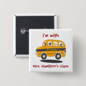 Badge Carré 5 Cm Bouton d'identification du bus scolaire gonflable (Devant & derrière)