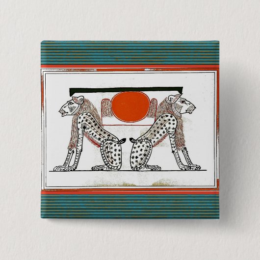 Badge Carré 5 Cm Bouton dieux égyptien (Devant)