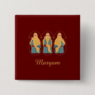 Badge Carré 5 Cm Bouton d'illustration musulmane personnalisée