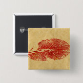 Badge Carré 5 Cm Bouton d'impression de la nature feuille (Devant & derrière)