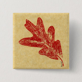 Badge Carré 5 Cm Bouton d'impression de la nature feuille