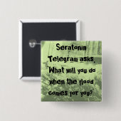 Badge Carré 5 Cm Bouton d'inondation (Devant & derrière)