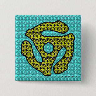 Badge Carré 5 Cm Bouton d'insertion de disque de 45 t/mn