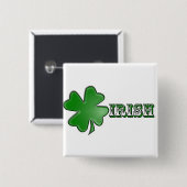 Badge Carré 5 Cm Bouton d'Irlandais de shamrock ! (Devant & derrière)
