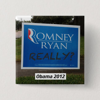 Badge Carré 5 Cm Bouton d'Obama