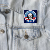 Badge Carré 5 Cm Bouton d'Obama Ebola (En situation)