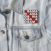 Badge Carré 5 Cm Bouton d'Obama Obama (En situation)