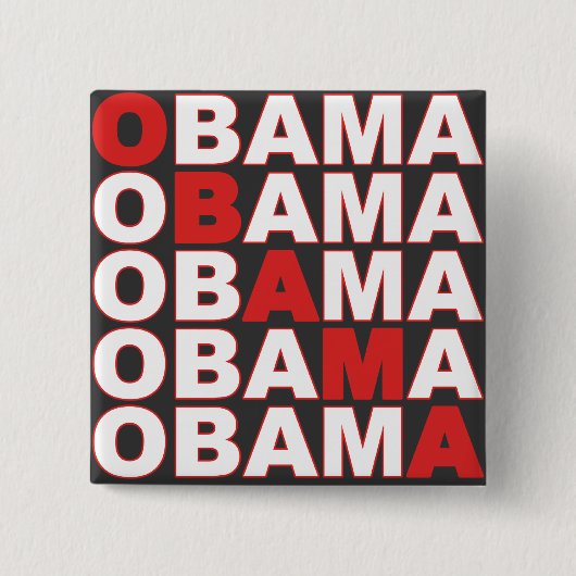 Badge Carré 5 Cm Bouton d'Obama Obama (Devant)