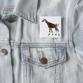 Badge Carré 5 Cm Bouton d'okapi (En situation)