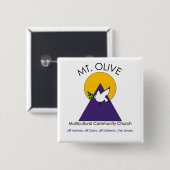 Badge Carré 5 Cm Bouton d'olive Mt. (Devant & derrière)