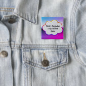 Badge Carré 5 Cm Bouton Domination Mondiale (En situation)