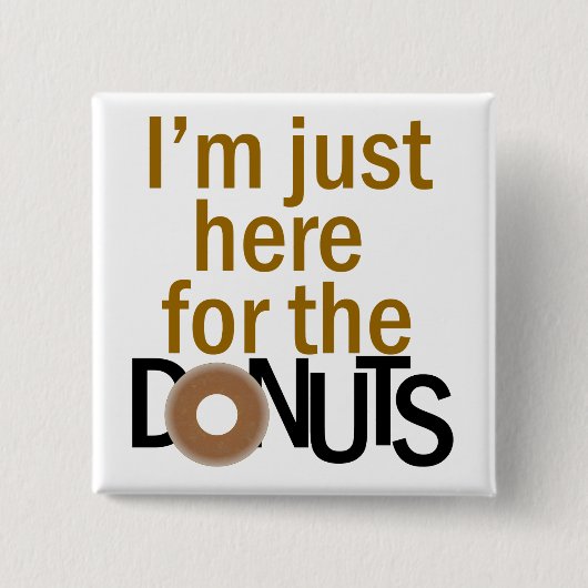 Badge Carré 5 Cm Bouton Donuts (Devant)