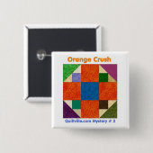 Badge Carré 5 Cm Bouton d'Orangecrush (Devant & derrière)