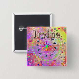 Badge Carré 5 Cm Bouton doré Lucky Irvine