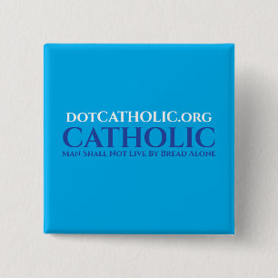 Badge Carré 5 Cm Bouton dotCATHOLIC Carré Style Bleu N° 341014