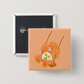 Badge Carré 5 Cm Bouton d'ours (Devant & derrière)