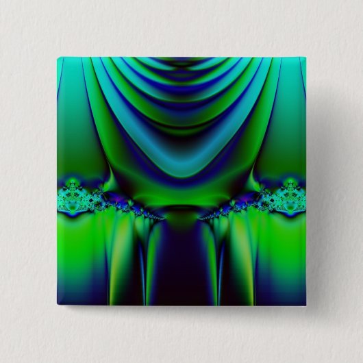 Badge Carré 5 Cm Bouton dramatique de fractale (Devant)