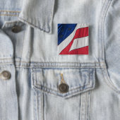 Badge Carré 5 Cm Bouton drapeau américain (En situation)