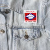 Badge Carré 5 Cm Bouton Drapeau Arkansan (En situation)