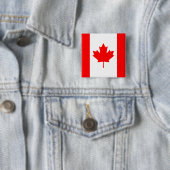 Badge Carré 5 Cm Bouton Drapeau Canada (En situation)