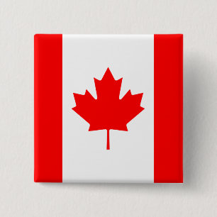 Badge Carré 5 Cm Bouton Drapeau Canada