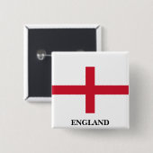 Badge Carré 5 Cm Bouton Drapeau d'Angleterre (Devant & derrière)