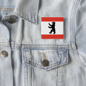 Badge Carré 5 Cm Bouton Drapeau de Berlin Pinback (En situation)