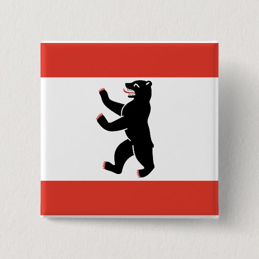 Badge Carré 5 Cm Bouton Drapeau de Berlin Pinback (Devant)