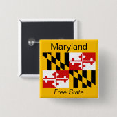 Badge Carré 5 Cm Bouton Drapeau du Maryland (Devant & derrière)