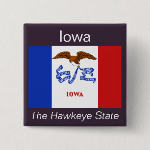 Badge Carré 5 Cm Bouton Drapeau Iowan