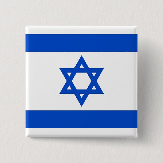 Badge Carré 5 Cm Bouton Drapeau Israël (Devant)