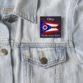 Badge Carré 5 Cm Bouton Drapeau Ohioan (En situation)