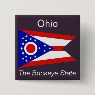 Badge Carré 5 Cm Bouton Drapeau Ohioan