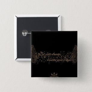 Badge Carré 5 Cm Bouton Dream Wings
