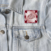 Badge Carré 5 Cm Bouton du 40e anniversaire du Mariage (En situation)