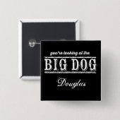 Badge Carré 5 Cm Bouton du chien (Devant & derrière)