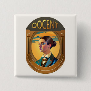 Badge Carré 5 Cm Bouton du document du musée