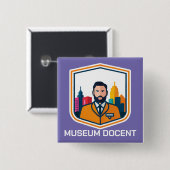 Badge Carré 5 Cm Bouton du document du musée (Devant & derrière)